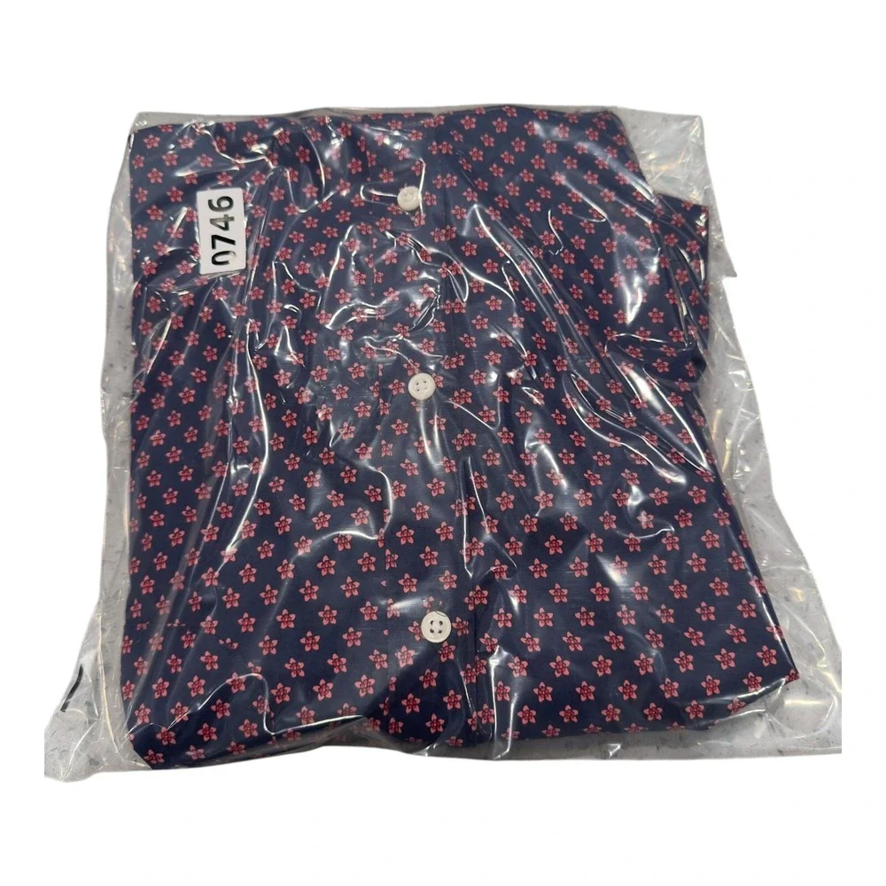 J Crew Slim Stretch Secret Wash Floral Sport Button Shirt Mens Xtra Large Blue